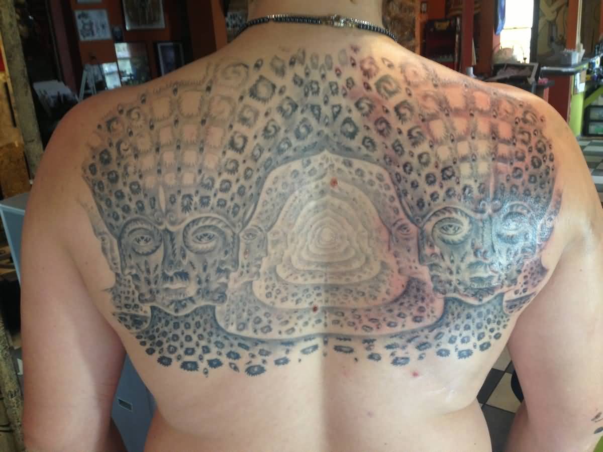 Grey Ink Alex Grey Tattoo On Upper Back