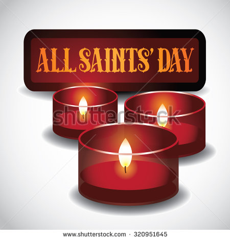 Happy All Saints Day Candles Clipart Image