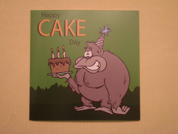 Happy Cake Day Chimpanzee Clipart