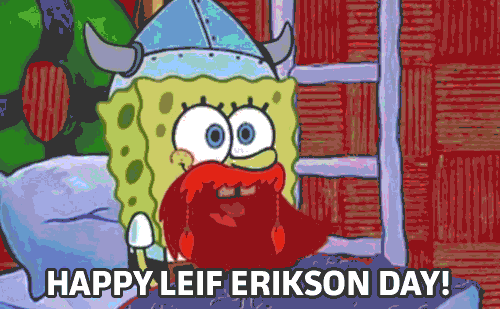 Happy Leif Erikson Day Spongebob Animated Picture