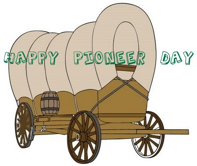 Happy Pioneer Day Cart Illustration