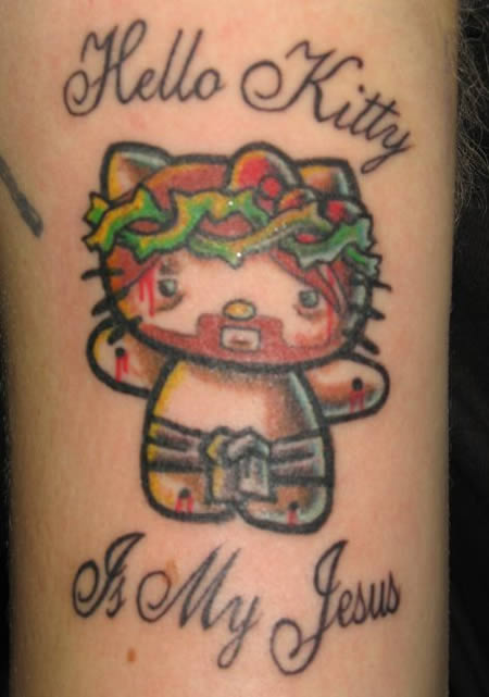 Hello Kitty Is Mu Jesus Tattoo