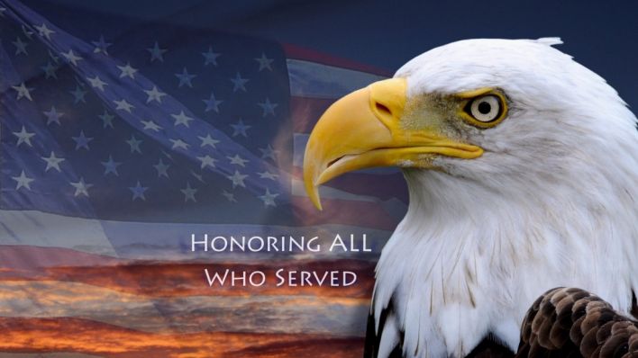 Honoring All Who Served Eagle American Flag Picture Veterans Day