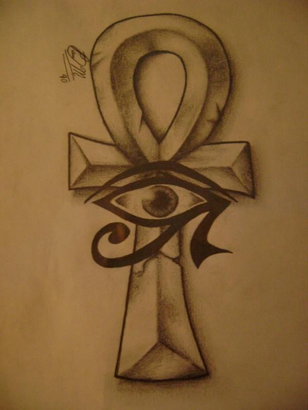 Horus Eye Ankh Tattoo Design Sample
