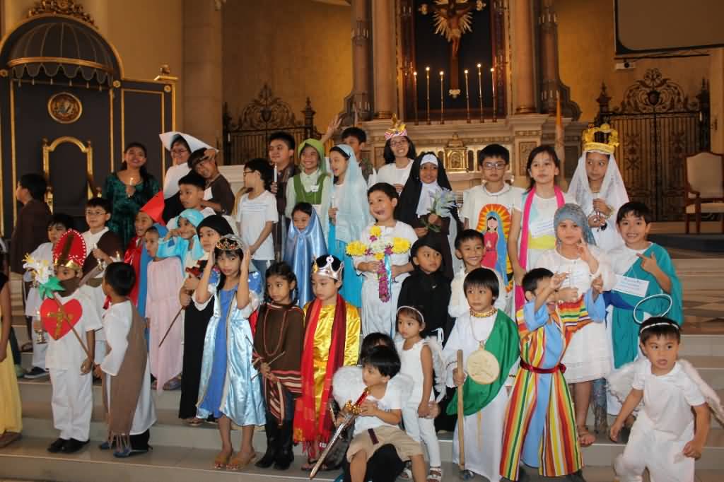 Kids During All Saints Day Celebration