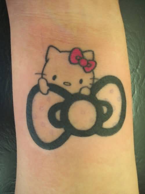 Large Bow Hello Kitty Tattoo