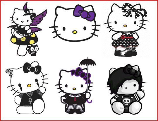 Latest Emo Hello Kitty Tattoos Designs