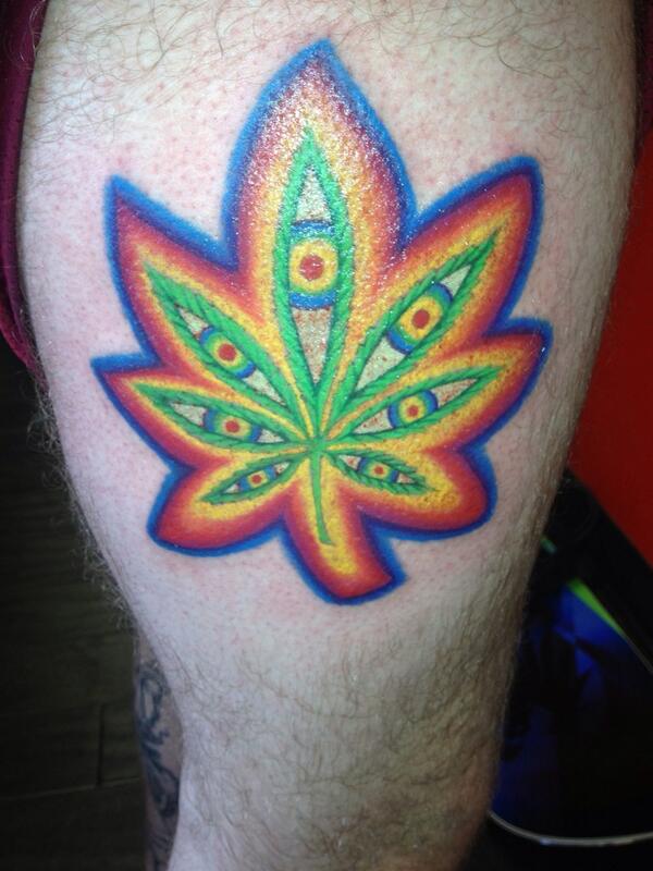 Marijuana Leaf Alex Grey Tattoo