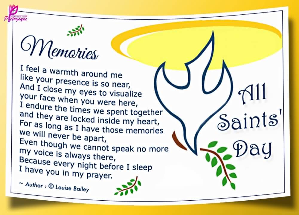 Memories On All Saints Day Greeting Card