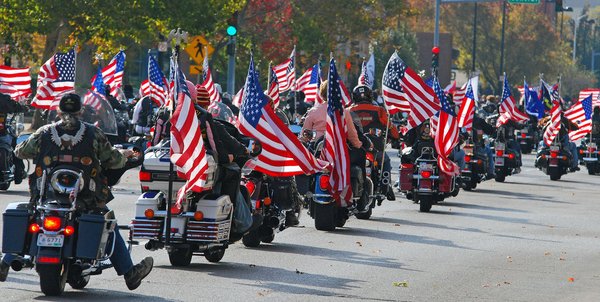 Motorcycle Rally During Veterans Day