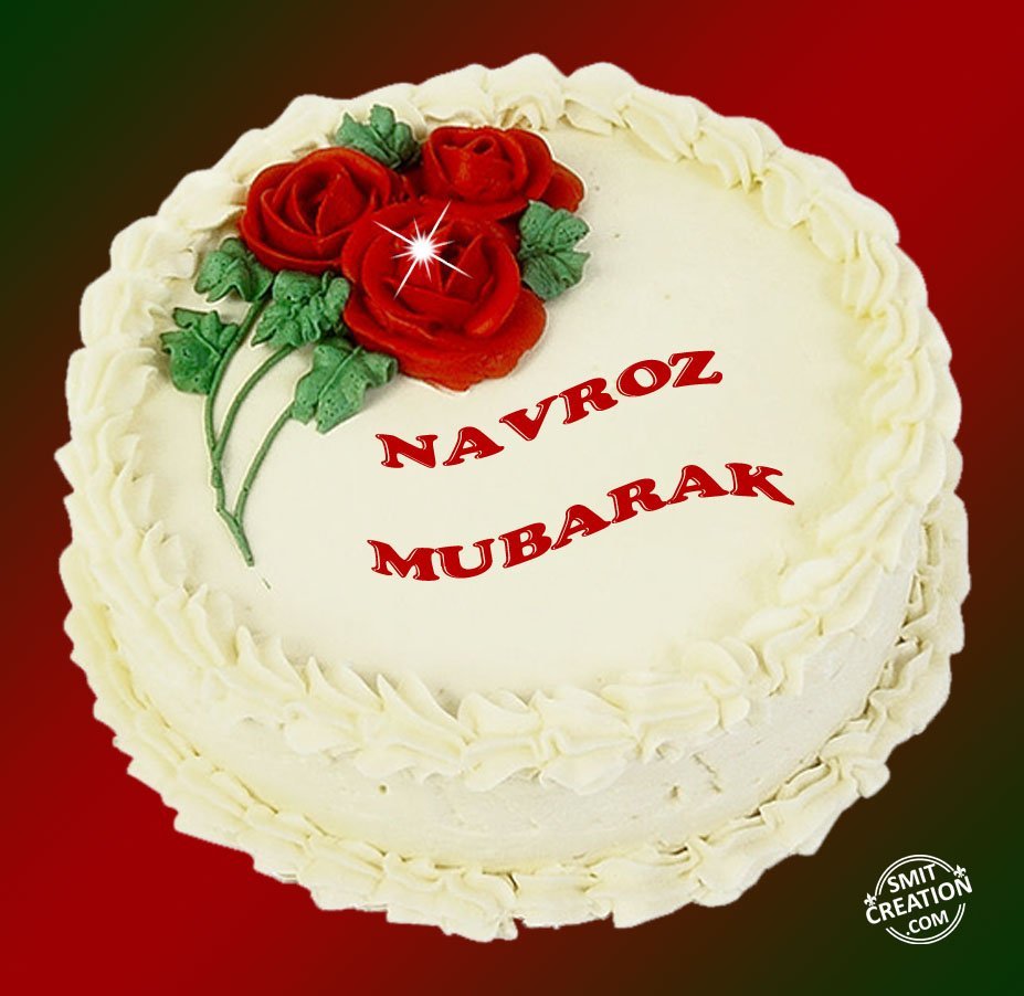 Navroz Mubarak Cake With Red Rose