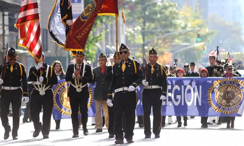 Navy Veteran Marching In Veterans Day Parade