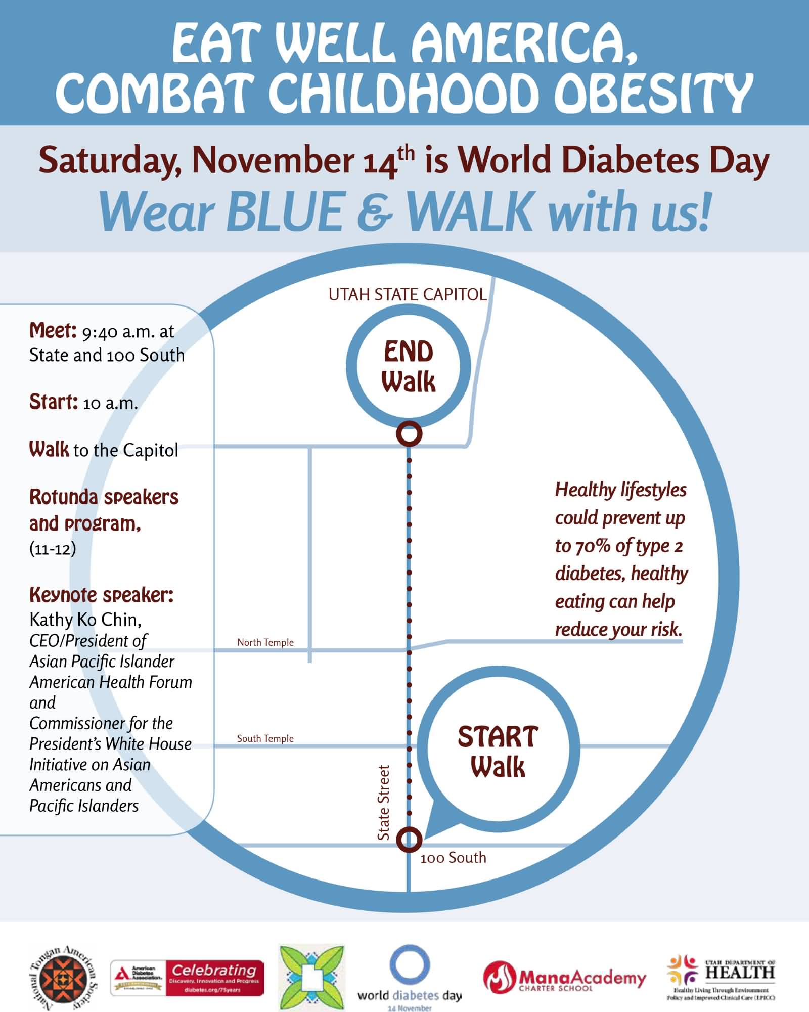 November 14th Is World Diabetes Day Wear Blue & Walk With Us