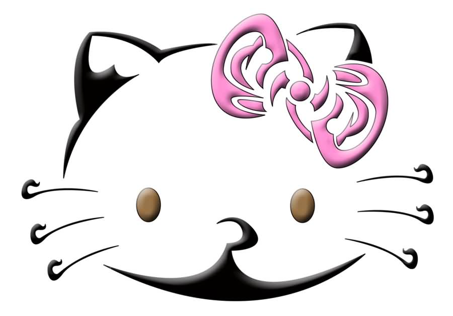 Outline Hello Kitty Tattoo Design Idea