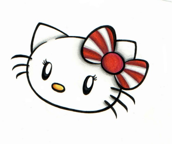 Outline Hello Kitty Tattoo Design by ApocalypseAvenger