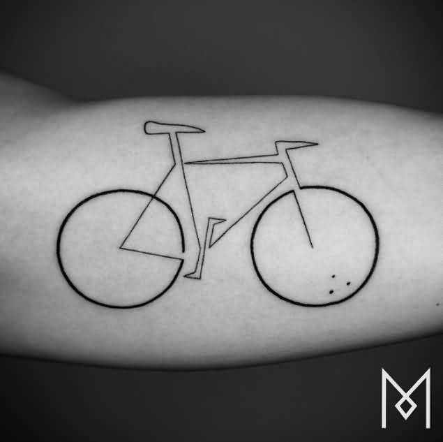 Outline Simple Bicycle Tattoo