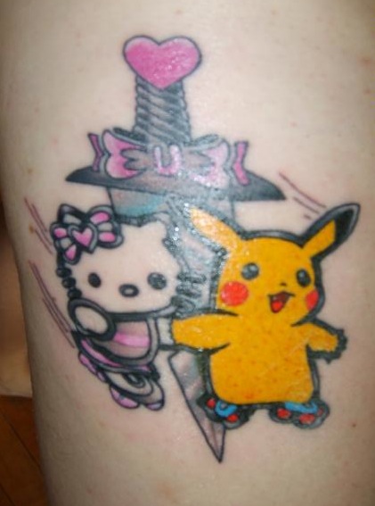 Pikachu Hello Kitty Tattoo Idea