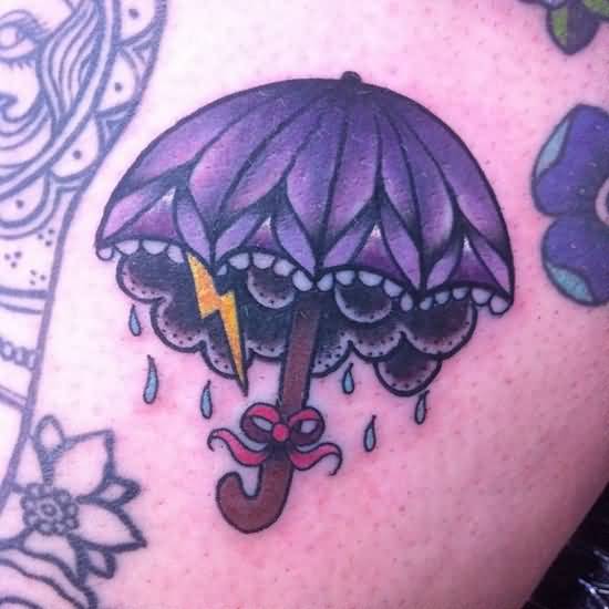 Purple Ink Umbrella Tattoo