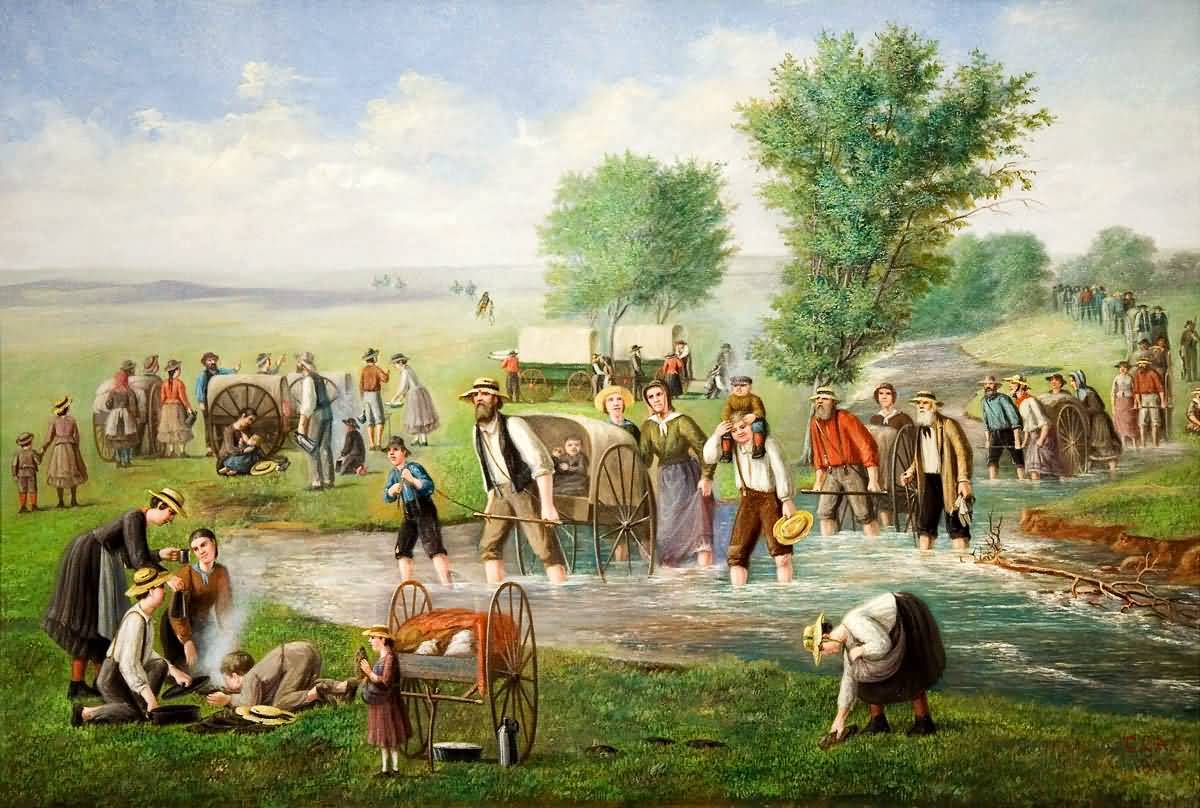 Re-enacment Of Pioneers Painting Pioneer Day Picture