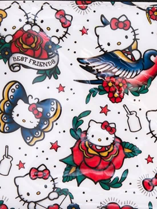 Red Stars And Hello Kitty Tattoo Design