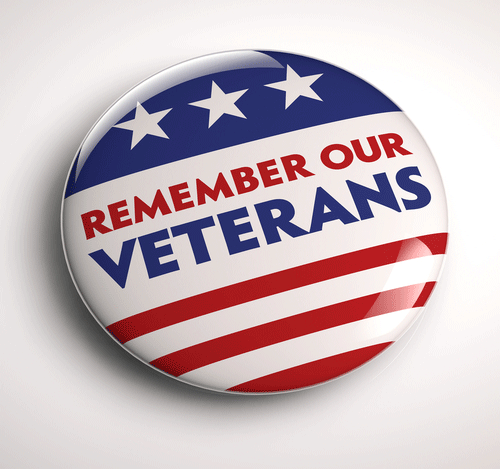 Remember Our Veterans On Veterans Day Button Picture