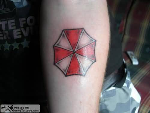 Resident Evil Umbrella Tattoo On Arm