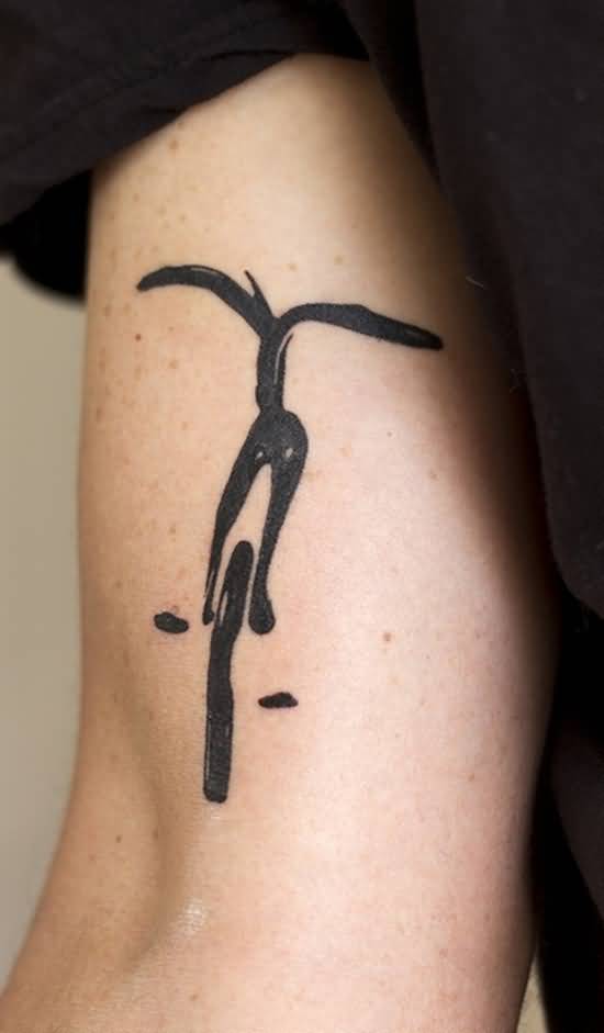 Simple Bicycle Tattoo On Bicep