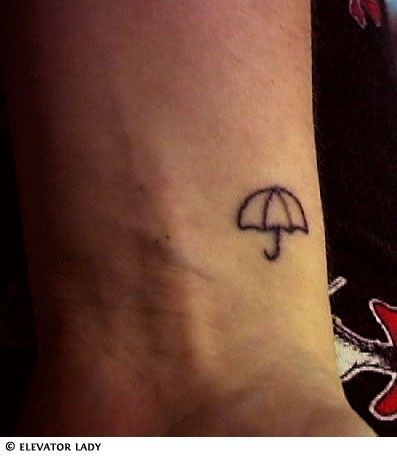 Simple Umbrella Tattoo On Wrist