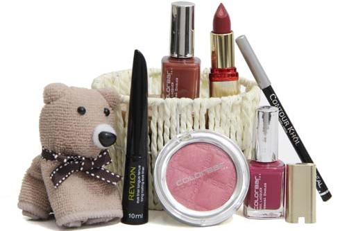 Teddy Bear And Cosmetics Gift Idea For Sister On Bhai Dooj