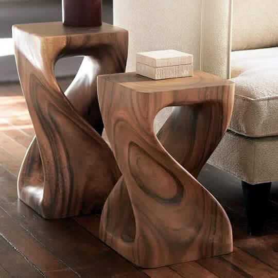 Twisted side tables for living room