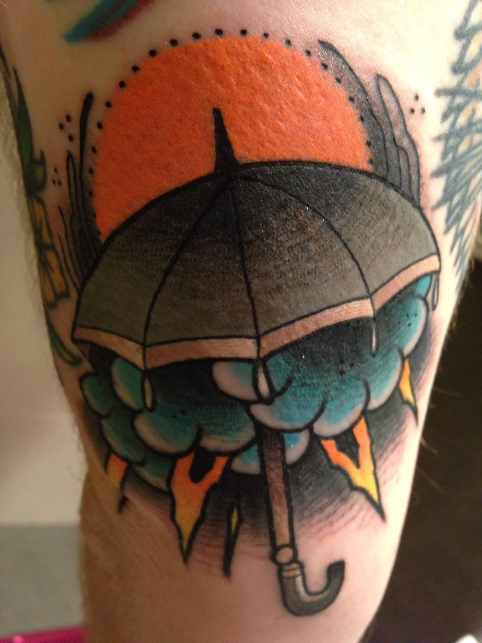 Umbrella Tattoo On Arm Sleeve