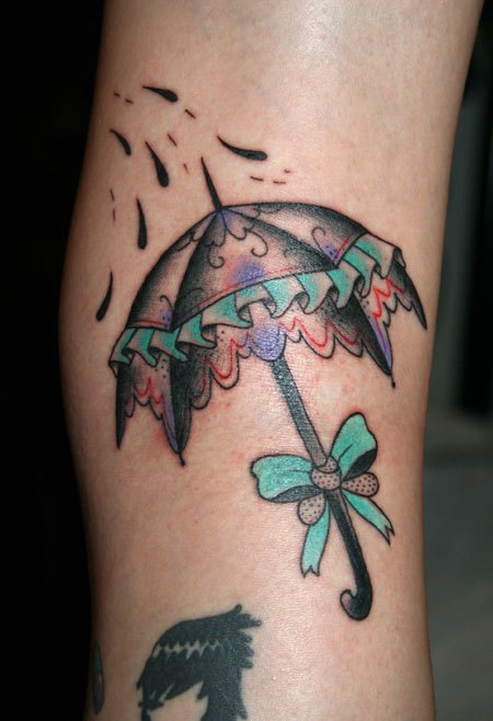 Umbrella Tattoo On Full Sleeve