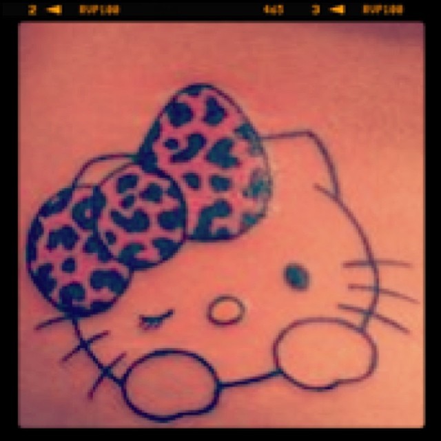Winking Hello Kitty Tattoo