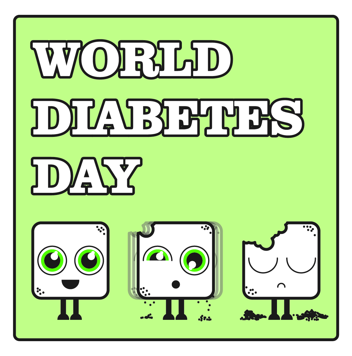 World Diabetes Day Sugar Cubes Illustration