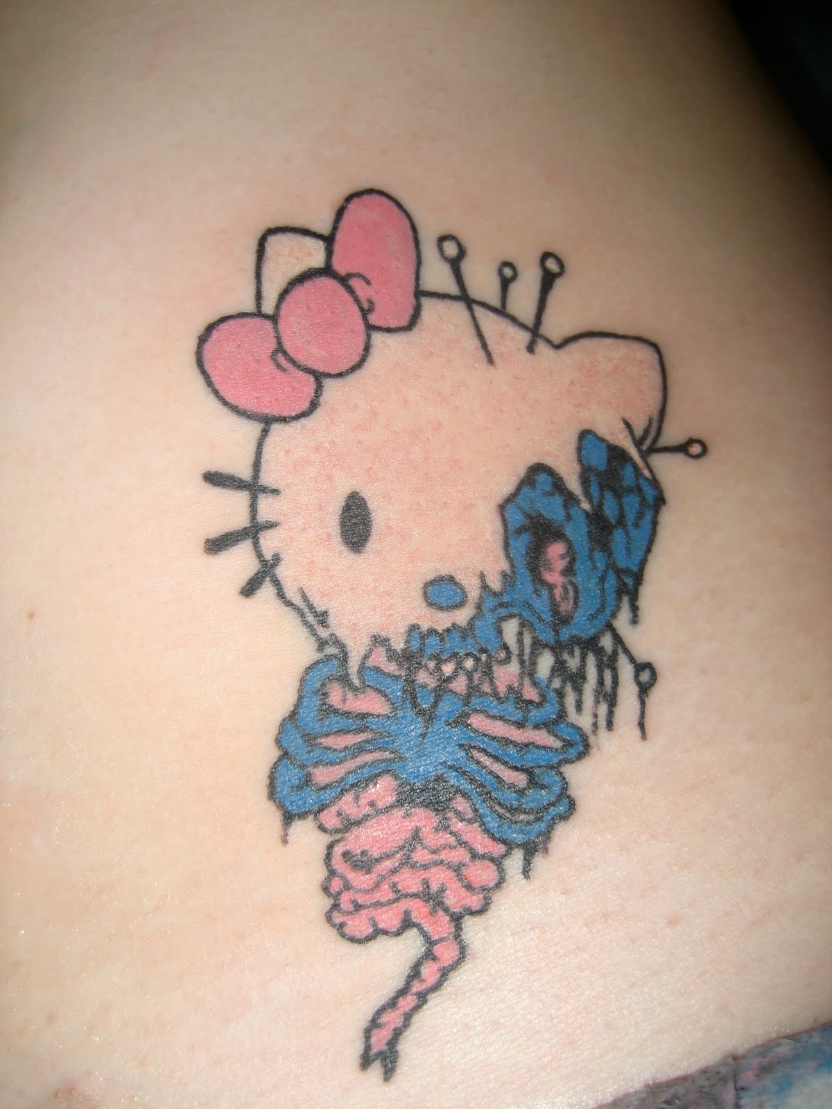 Zombie Hello Kitty Tattoo On Waist