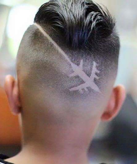 Amazing Airplane Hairstyle Tattoo On Head