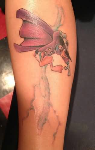 Awesome Duck Tattoo On Side Leg