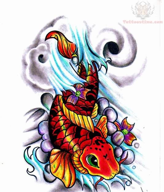 Best Dragon Fish Tattoo Design