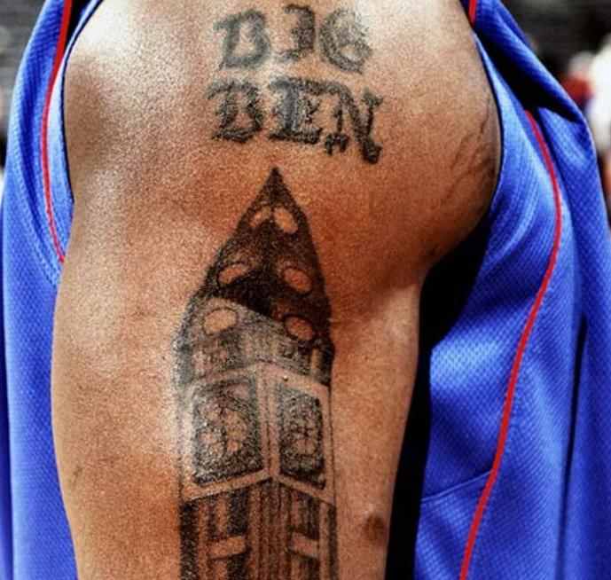 Big Ben London Tattoo On Right Shoulder