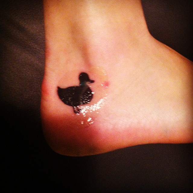 Black Duck Tattoo On Heel