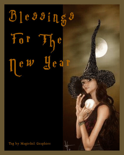 Blessings For The New Year Samhain Witch Girl Glitter