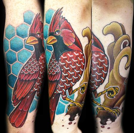 Cardinal Bird Tattoo by Matt Stebly