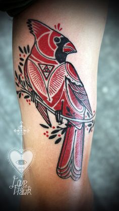 Cardinal Tattoo On Arm Sleeve