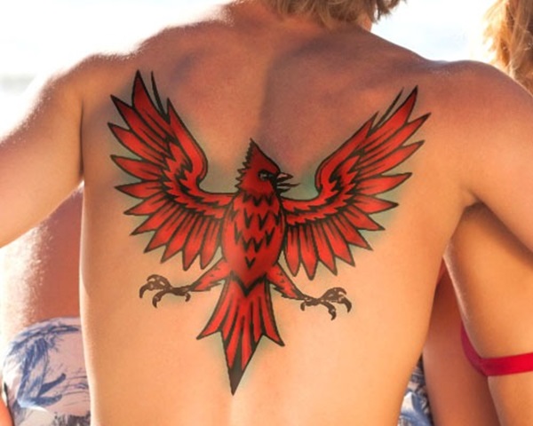 Cardinal Tattoo On Back