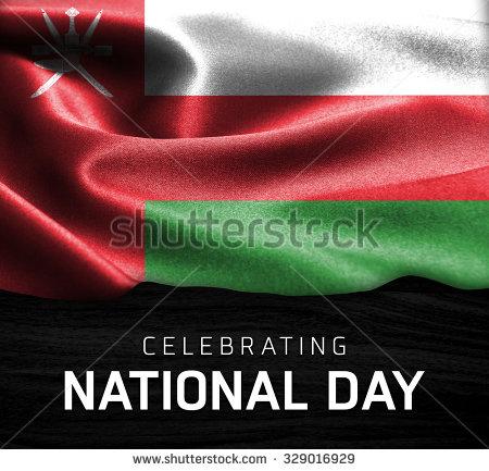 Celebrating National Day Oman Flag In Background