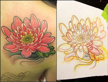 Chrysanthemum Tattoo Design For Back Shoulder