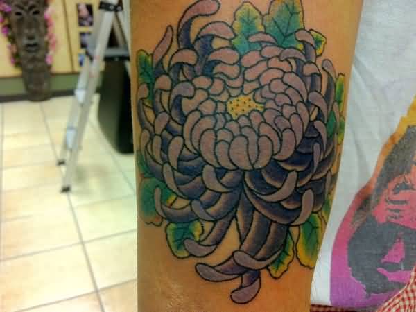 Chrysanthemum Tattoo On Arm Sleeve