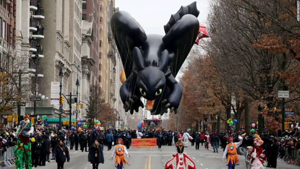Dragon Balloon Float During Thanksgiving Day Parade