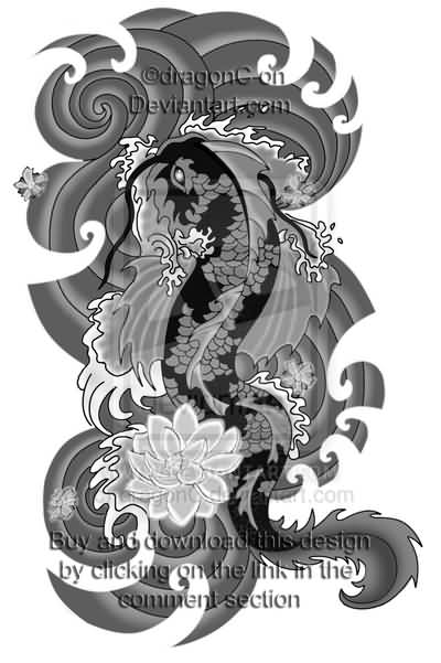 Dragon Fish Tattoo Design by Dragonc