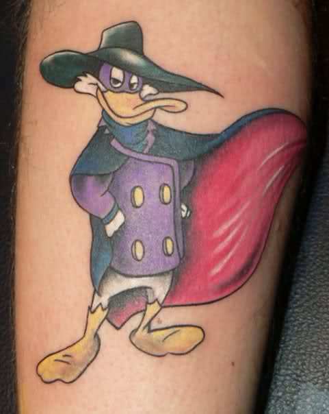 Duck With Black Hat Tattoo